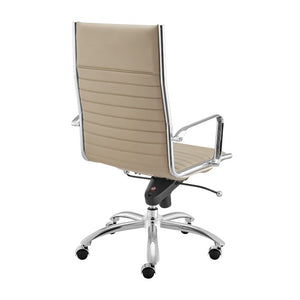 EuroStyle Dirk High Back Executive Chair with Leatherette Upholstery and Polished Chrome Base 50008-TPE