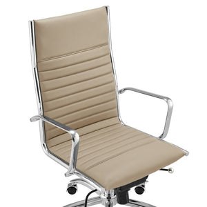 EuroStyle Dirk High Back Executive Chair with Leatherette Upholstery and Polished Chrome Base 50008-TPE
