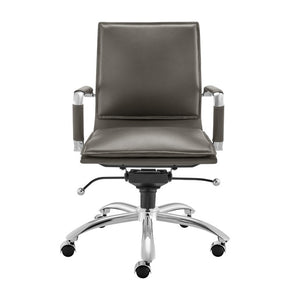 EuroStyle Gunar Pro Leatherette Low Back Task Chair with Chromed Steel Base for Offices Gray 24 D x 23 W x 38.5 H 50012-GRY