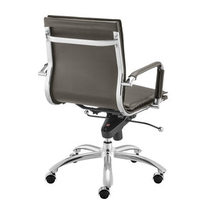 EuroStyle Gunar Pro Leatherette Low Back Task Chair with Chromed Steel Base for Offices Gray 24 D x 23 W x 38.5 H 50012-GRY