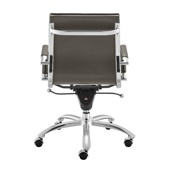 EuroStyle Gunar Pro Leatherette Low Back Task Chair with Chromed Steel Base for Offices Gray 24 D x 23 W x 38.5 H 50012-GRY