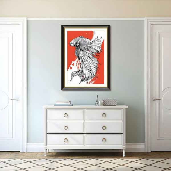 English Elm Set Of 2 Betta Fish Canvas Wall Art – Vibrant Modern Decor With Solid Wood Frames For Home Elegance T3976P383239-GIGA