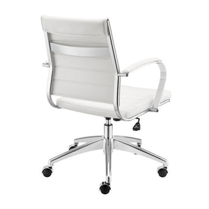 EuroStyle Axel Low Back Leatherette Office Chair with Polished Aluminum Base Executive Seating White 24 D x 23 W x 39 H 50022-WHT