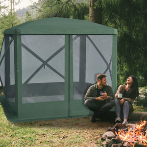 English Elm Outsunny 7x7 Pop up Gazebo Canopy with Mesh Walls Uv Blocking Roof for Camping W2225P200735