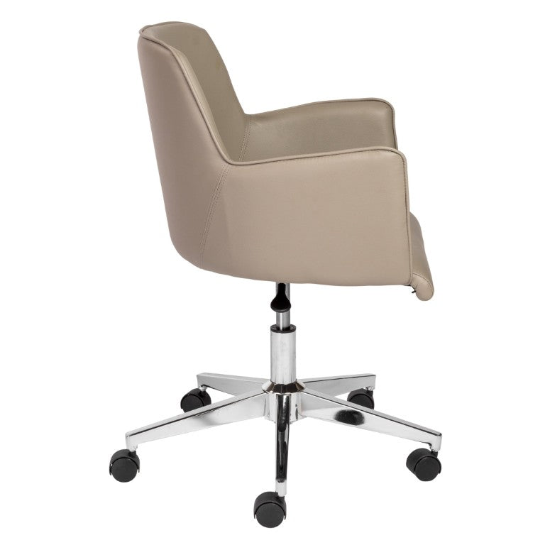 EuroStyle Sunny Pro Leatherette Swivel Office Chair with Polished Chrome Base for Home Workspace 50040-TPE