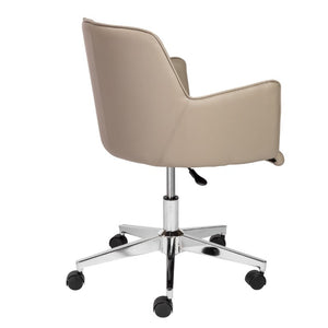 EuroStyle Sunny Pro Leatherette Swivel Office Chair with Polished Chrome Base for Home Workspace 50040-TPE
