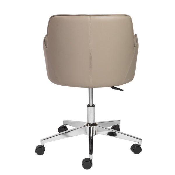 EuroStyle Sunny Pro Leatherette Swivel Office Chair with Polished Chrome Base for Home Workspace 50040-TPE