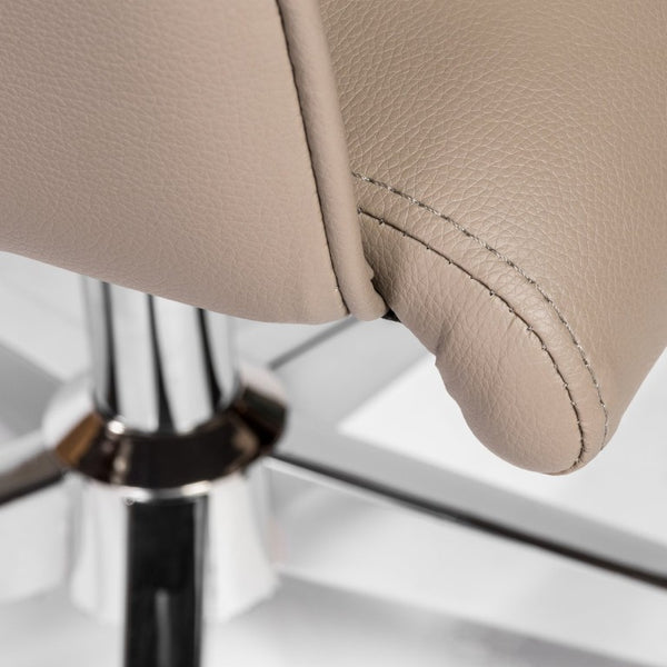 EuroStyle Sunny Pro Leatherette Swivel Office Chair with Polished Chrome Base for Home Workspace 50040-TPE