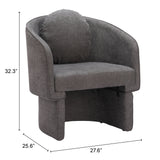 Olya Accent Chair Truffle Gray 110014 Zuo Modern