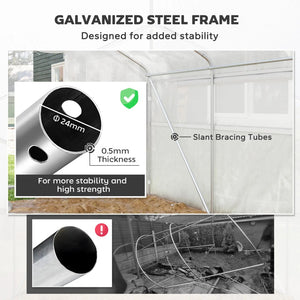 English Elm 13' 13 Ft Walk-in Hoop Greenhouse Galvanized Steel Frame Pe Cover Outdoor Growing Space T3971P409963