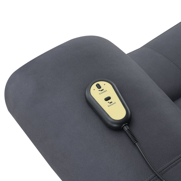 English Elm Domana Dark Blue Polished Microfiber Power Recliner with Lift, Heat & Massage — Luxury Supportive Comfort B2726P242436