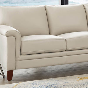 English Elm Westcott Leather Loveseat with Top-Grain Leather, Goose Down Comfort, Pocketed Coils, Durable Frame Beige B2705P211454