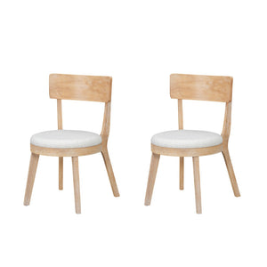 English Elm Set Of 2 Modern Upholstered Dining Chairs In Beige, Durable Rubberwood Frame For Stylish Comfort N842P315186N-GIGA