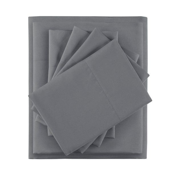 JLA Home Intelligent Design - Sheet ultra-soft microfiber set with built-in side pockets, wrinkle-resistant, OEKO-TEX safety and snug fit Charcoal ID20-1917