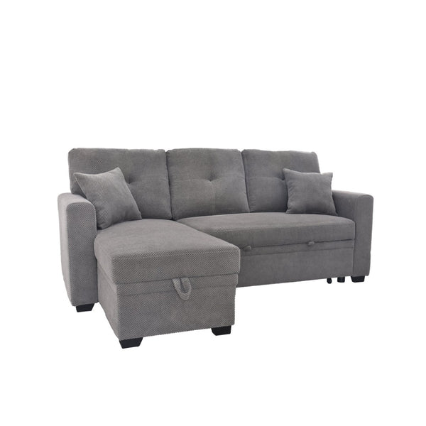 English Elm Sleeper Sectional with Pull Out Bed Storage Chaise Tufted Polyester Living Room W5568S00039