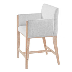 English Elm 24'' Upholstered Counter Stools with Arms Beige Set of 2 for Kitchen Island Natural N780P354193N