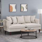 Christopher Knight Home® - Noble House - Fairburn Contemporary Pillow Back 3 Seater Sofa, Beige and Espresso