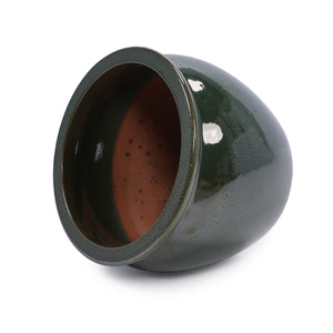 English Elm 3 Pieces Ceramic Flowerpot Set - Elegant Antique Blue-Green Planters For Home, Garden & Patio Decor W3273P321543