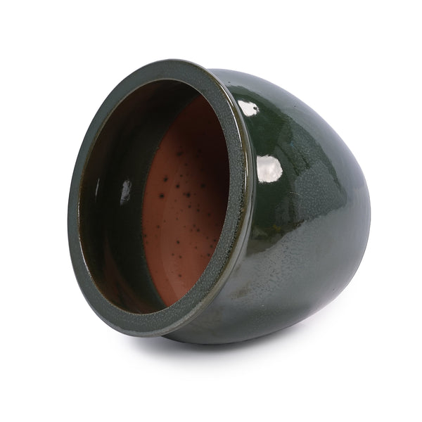 English Elm 3 Pieces Ceramic Flowerpot Set - Elegant Antique Blue-Green Planters For Home, Garden & Patio Decor W3273P321543