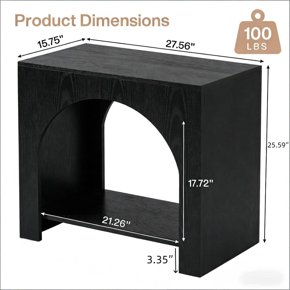 English Elm C-shaped Sofa Side Table Sliding Frame for Laptop Dining Tray in Compact Living Spaces T3971P462517