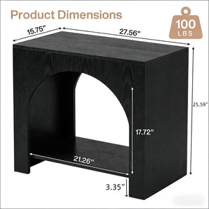 English Elm C-shaped Sofa Side Table Sliding Frame for Laptop Dining Tray in Compact Living Spaces T3971P462517