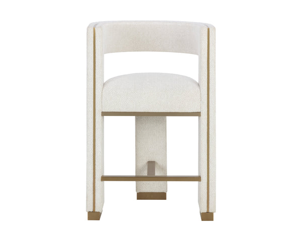 Sunpan Adamina Contemporary Barstool with Gold Stainless Steel Legs and Performance Fabric for Style Counter Height