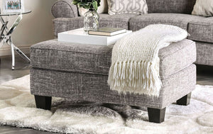 English Elm Transitional Upholstery Ottoman In Gray Finish – Versatile Seating & Stylish Surface For Any Room B2741P356299-GIGA