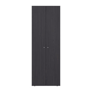 English Elm Home Compact 2-Door Closet System with Four Fixed Shelves, 66.9" H Black Wardrobe for Small Spaces B200P350349