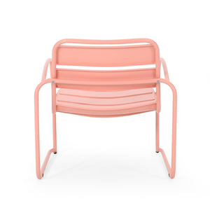 English Elm Christopher Knight Home® - CONRAD Chair with Sleek Iron Frame, Comfortable Curved Seat, Durable Outdoor/Indoor Accent Seating Coral 65197.00CRL