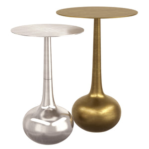 Worldwide Home Furnishings Sylas-2pc Accent Table Set - Handcrafted Antique Gold & Silver Finish For Stylish Home Decor Antique Gold,Silver Metal 501-100gl_Ch