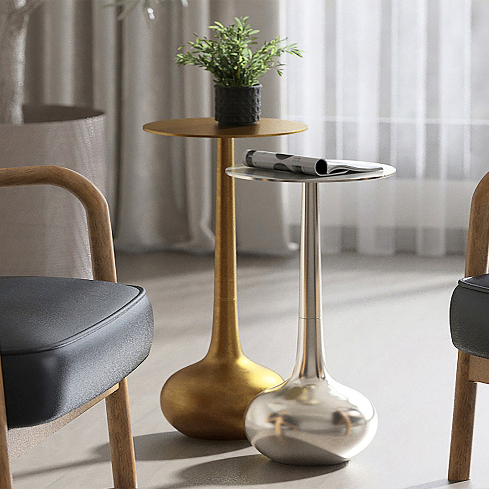 Worldwide Home Furnishings Sylas-2pc Accent Table Set - Handcrafted Antique Gold & Silver Finish For Stylish Home Decor Antique Gold,Silver Metal 501-100gl_Ch