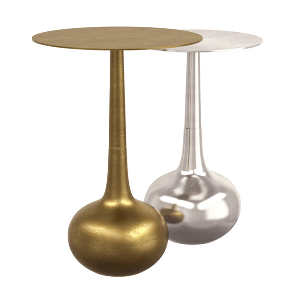 Worldwide Home Furnishings Sylas-2pc Accent Table Set - Handcrafted Antique Gold & Silver Finish For Stylish Home Decor Antique Gold,Silver Metal 501-100gl_Ch