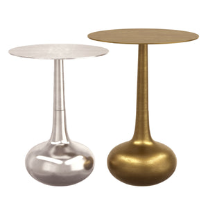 Worldwide Home Furnishings Sylas-2pc Accent Table Set - Handcrafted Antique Gold & Silver Finish For Stylish Home Decor Antique Gold,Silver Metal 501-100gl_Ch