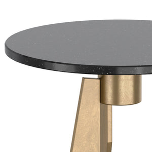 Worldwide Home Furnishings Devas-accent Marble-topped Table With Unique Hammered Brass Base For Elegant Home Decor Accents Black,Aged Brass Marble,Metal 501-112bk