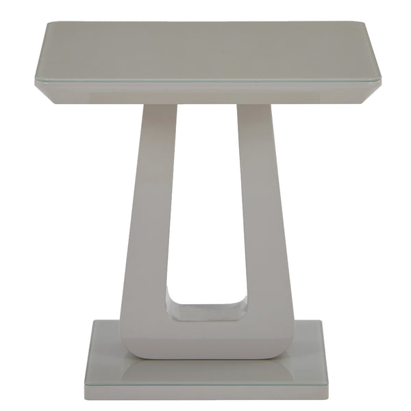 Worldwide Home Furnishings Corvus-accent Table - Stylish Warm Grey Finish With Tempered Glass Top & Modern Pedestal Base Warm Grey Engineered Wood,Glass 501-159wgy