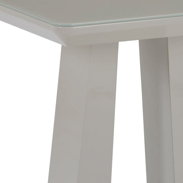 Worldwide Home Furnishings Corvus-accent Table - Stylish Warm Grey Finish With Tempered Glass Top & Modern Pedestal Base Warm Grey Engineered Wood,Glass 501-159wgy