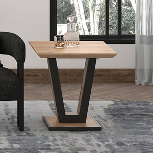 Worldwide Home Furnishings Forna-accent Table - Chic Natural Wood Grain With Black Metal, Perfect For Modern Living Spaces Natural,Black Engineered Wood,Metal 501-161nat