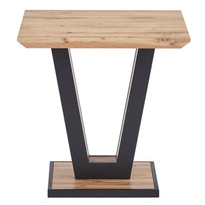 Worldwide Home Furnishings Forna-accent Table - Chic Natural Wood Grain With Black Metal, Perfect For Modern Living Spaces Natural,Black Engineered Wood,Metal 501-161nat