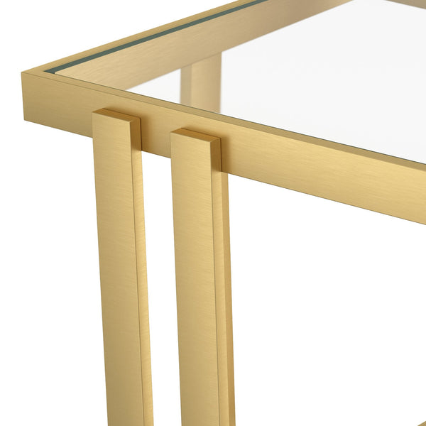Worldwide Home Furnishings Paxton-accent Table - Elegant Gold Finish With Clear Glass Top For Modern Living Room & Bedroom Decor Brushed Gold Metal,Glass 501-167gl