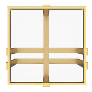 Worldwide Home Furnishings Paxton-accent Table - Elegant Gold Finish With Clear Glass Top For Modern Living Room & Bedroom Decor Brushed Gold Metal,Glass 501-167gl