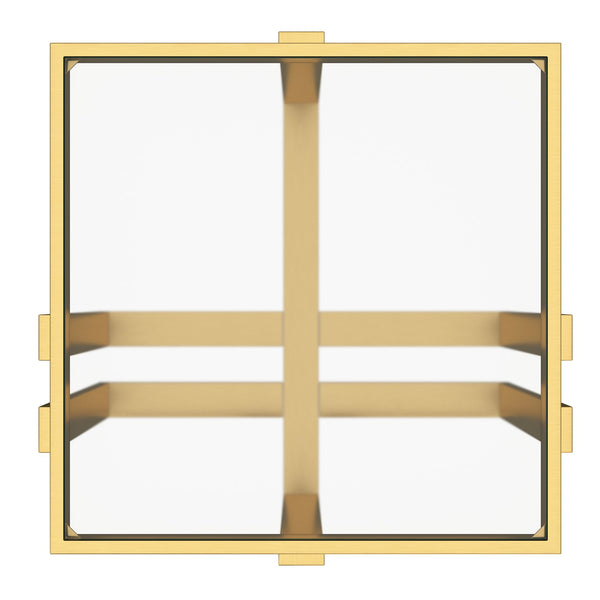 Worldwide Home Furnishings Paxton-accent Table - Elegant Gold Finish With Clear Glass Top For Modern Living Room & Bedroom Decor Brushed Gold Metal,Glass 501-167gl