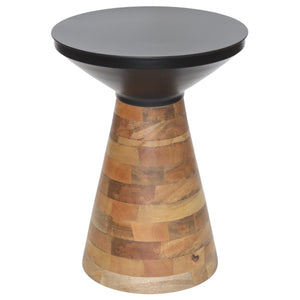 Worldwide Home Furnishings Boden-accent Table - Mid-century Modern Design With Solid Mango Wood Base & Sleek Black Top Black,Walnut Metal,Solid Wood 501-229blk