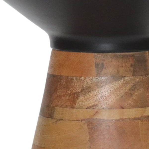 Worldwide Home Furnishings Boden-accent Table - Mid-century Modern Design With Solid Mango Wood Base & Sleek Black Top Black,Walnut Metal,Solid Wood 501-229blk