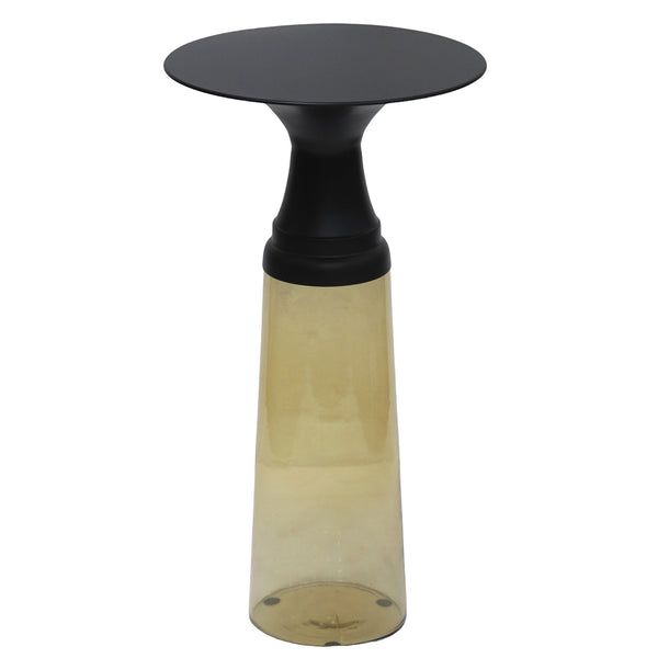 Worldwide Home Furnishings Indigo-accent Table - Versatile Glass And Iron Design For Every Nook And Cranny In Your Home Brown,Black Moulded Glass,Metal 501-308bn