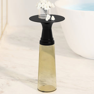 Worldwide Home Furnishings Indigo-accent Table - Versatile Glass And Iron Design For Every Nook And Cranny In Your Home Brown,Black Moulded Glass,Metal 501-308bn