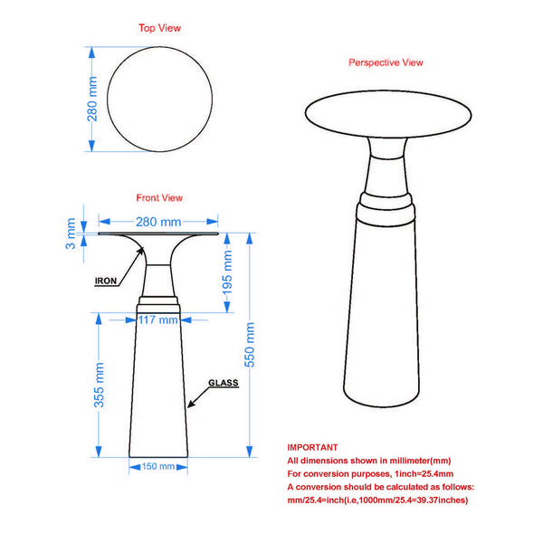 Worldwide Home Furnishings Indigo-accent Table - Versatile Glass And Iron Design For Every Nook And Cranny In Your Home Brown,Black Moulded Glass,Metal 501-308bn