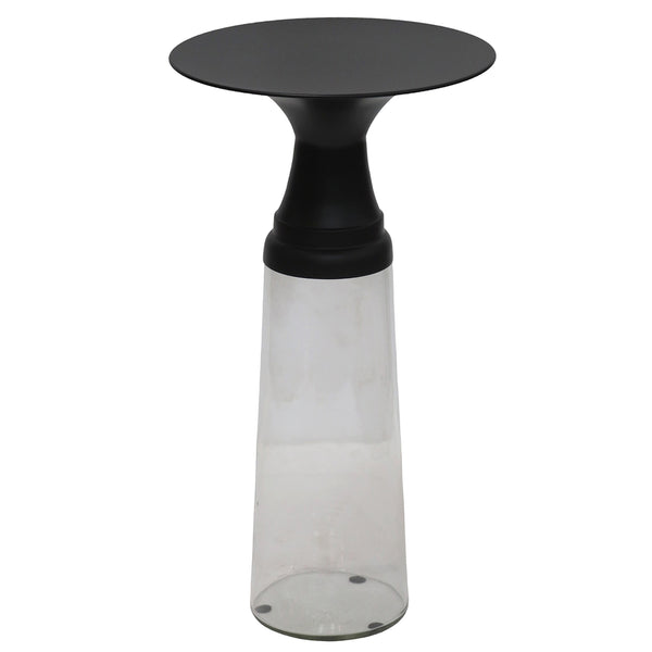 Worldwide Home Furnishings Indigo-accent Table - Versatile Glass And Iron Design For Every Nook And Cranny In Your Home Clear,Black Moulded Glass,Metal 501-308cl