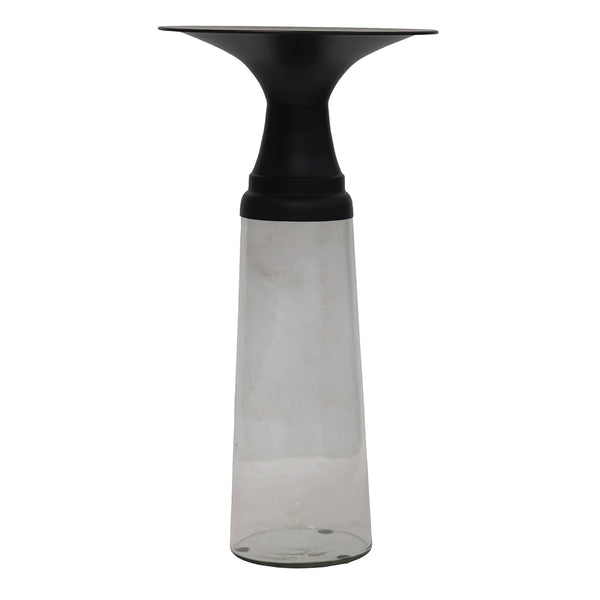 Worldwide Home Furnishings Indigo-accent Table - Versatile Glass And Iron Design For Every Nook And Cranny In Your Home Clear,Black Moulded Glass,Metal 501-308cl