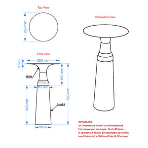 Worldwide Home Furnishings Indigo-accent Table - Versatile Glass And Iron Design For Every Nook And Cranny In Your Home Clear,Black Moulded Glass,Metal 501-308cl
