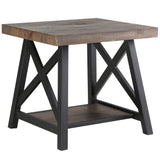 !nspire Langport Accent Table Rustic Oak Rustic Oak/Black Mdf/Metal